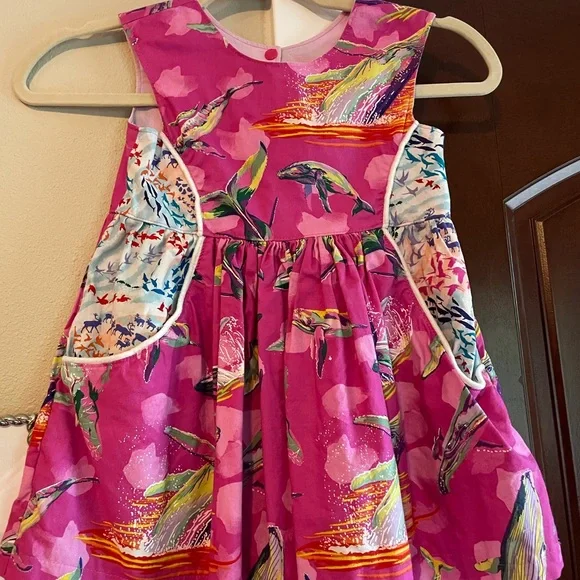 Etta Mae 5T Fit and Flare Hot Pink Cotton Whale Dress- EUC - Picture 2 of 7
